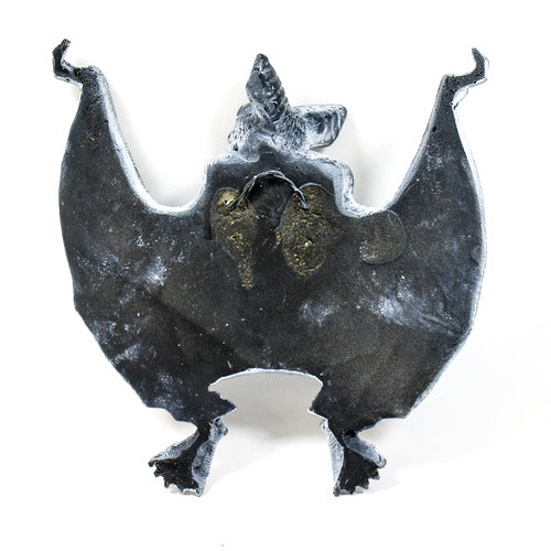Baroque-style ornate bat with outstretched wings, detailed fur texture, and expressive facial features in old world European design. Side View