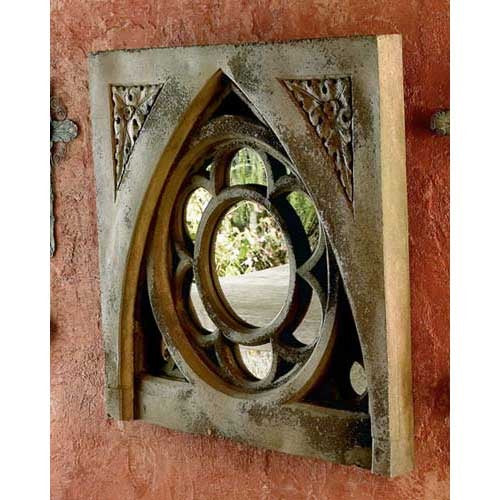 Oak Leaf Tracery Mirror Glass Outdoor/Indoor Statue