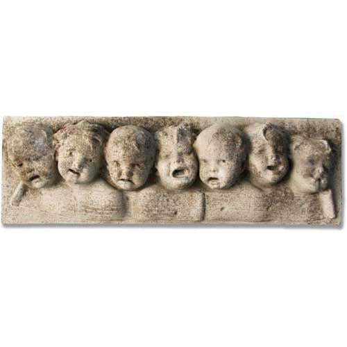 Baby Faces Wall Plaque Outdoor Statue (19 - Inch)