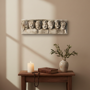 Baby Faces Wall Plaque Outdoor Statue (19 - Inch) Side Angle