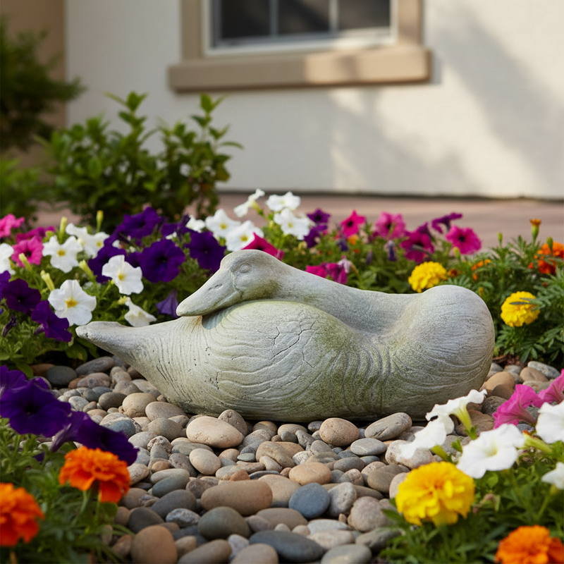 Swan Bird Garden Statue (7 - Inch) Side Angle