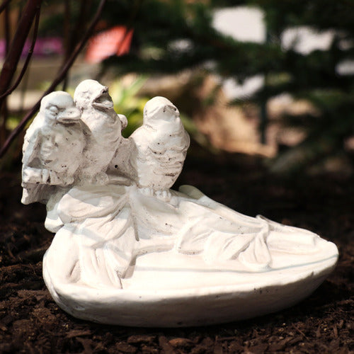 Birds of Spring Garden Statue (5 - Inch) Side View