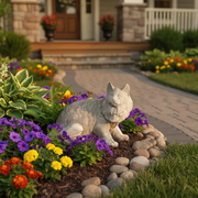 Cat Garden Statue (12 - Inch) Side Angle