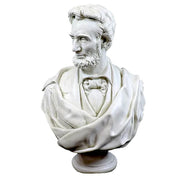 Classical old world European style bust of a bearded man in ornate draped attire with detailed facial features and textured hair.
