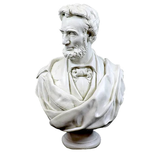 Classical old world European style bust of a bearded man in ornate draped attire with detailed facial features and textured hair.