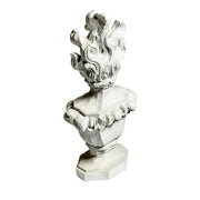 Baroque-style ornate bust with stylized flames rising from the top, featuring classical sculptural detailing and intricate design.