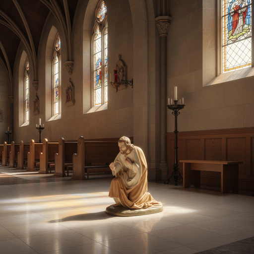 Father Joseph Religious Statue (22 - Inch) Side Angle