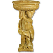 Standing Winged Cherub Holding Bowl Outdoor Statue (37 - Inch)