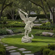 Saint Michael with Sword and Fire Statue (38 - Inch) Side View