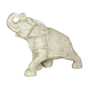 Elephant figurine with ornate, old world European detailing and classical decorative patterns in a regal, Baroque-inspired pose.