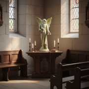 Prayer Angel Outdoor Statue (38 - Inch) Side Angle