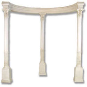 Classical Greek archway with four fluted columns, ornate Corinthian capitals, and an elegant curved entablature.