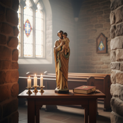 Saint Joseph with Child Statue (32 - Inch) Side Angle
