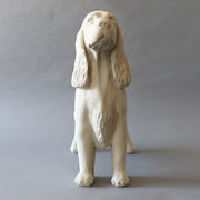 Spaniel dog statue with classical European style, featuring detailed fur texture and elegant, lifelike posture. Side View