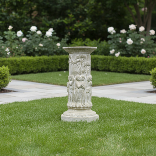Musical Cherubs Outdoor Statue (22 - Inch) Side Angle