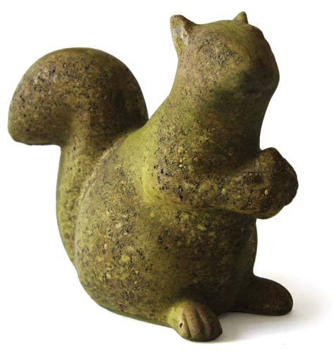 Squirrel figurine with an old world European style, featuring ornate, classical detailing and a whimsical, medieval-inspired form.