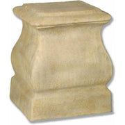 Classical pedestal base with curved sides and square top, featuring old world European architectural style and subtle ornate detailing.