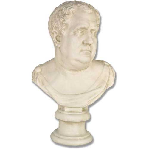 Classical European bust sculpture featuring a dignified male figure with ornate Renaissance detailing and traditional styling.