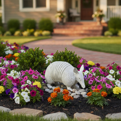 Armadillo Garden Statue (10 - Inch) Side Angle