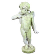 Winged Cherub Outdoor Statue (30 - Inch) Other Angle