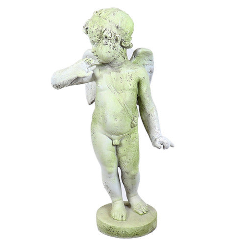 Winged Cherub Outdoor Statue (30 - Inch) Other Angle