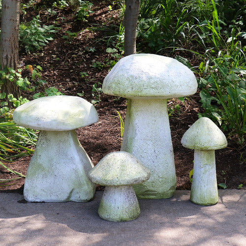 Staddle Stone Mushroom Outdoor Statue (18 - Inch) Side Angle