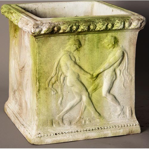 Grape Crushers Square Pot 15' Outdoor/Indoor Statue