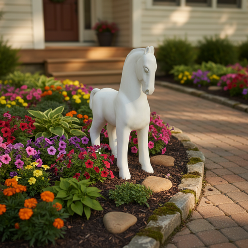 Arabian Horse Garden Statue (27 - Inch) Side Angle