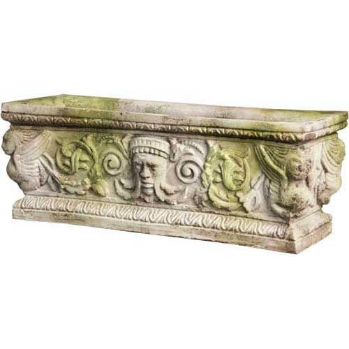 Greenman Rectangle Urn 11 Outdoor/Indoor Statue