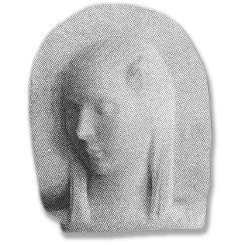 Classical Renaissance-style bust of a woman with delicate features and long, flowing hair, evoking old world European elegance.