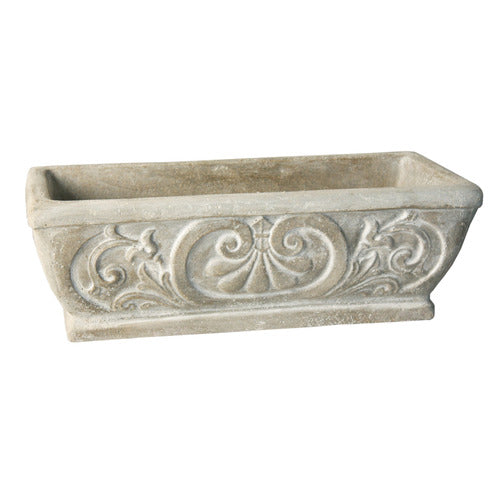 Fleur De Lis Pot Rect 30 W Outdoor/Indoor Statue
