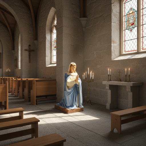 Mary Nativity Statue (30 - Inch) Side Angle