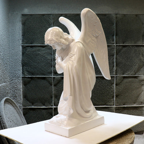 Bowing Church Angel Outdoor Statue (28 - Inch) Other Angle
