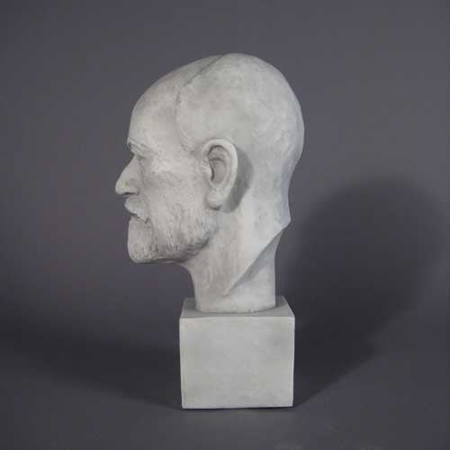 Freud Head on Block Bust Display Decor (14 - Inch) Different Angle