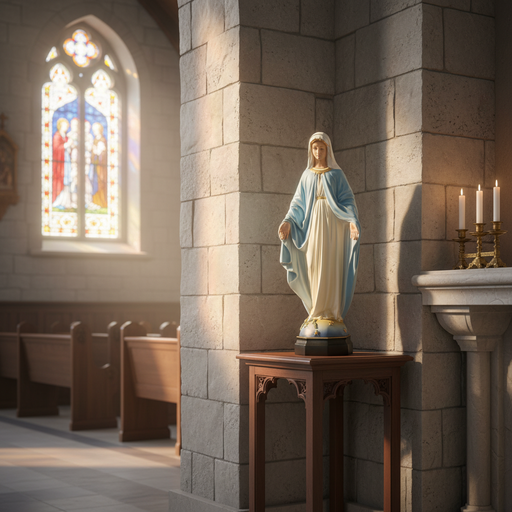 Blessed Virgin Mary Religious Statue (26 - Inch) Side Angle