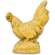 Baroque-style ornate rooster figurine with detailed feathers and classical European sculptural base.