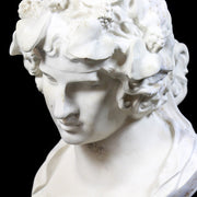 Classical Greco-Roman style bust with ornate floral crown and serene facial expression, inspired by Renaissance sculpture. Additional Angle