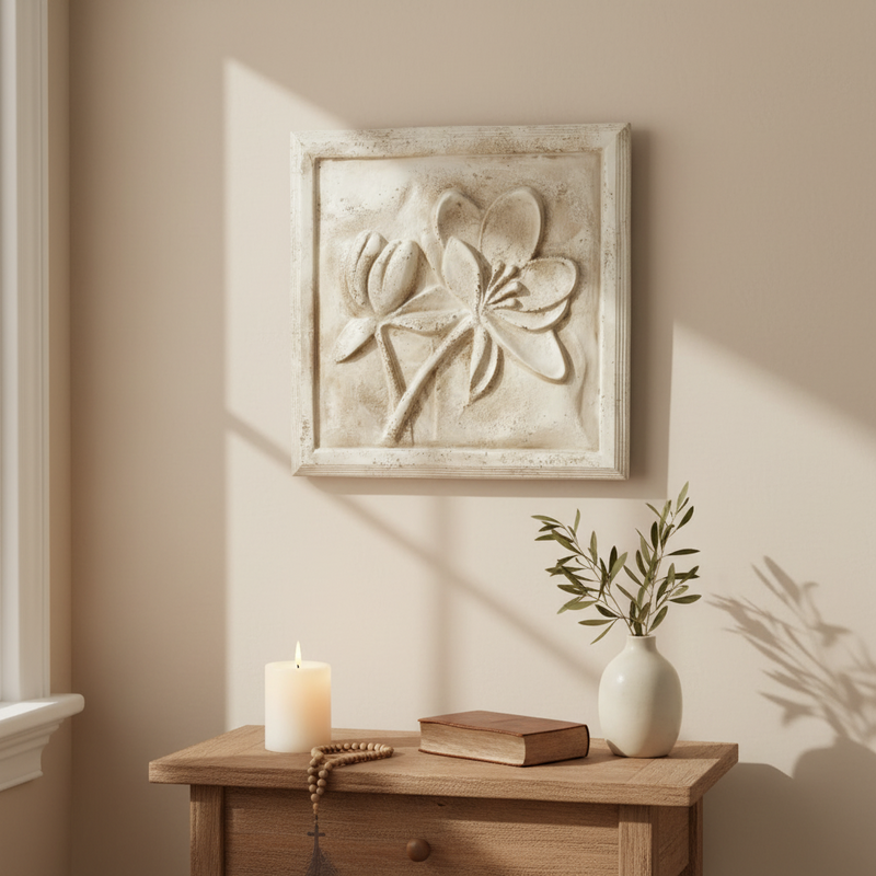 Lotus Outdoor Plaque (22.0 - Inch) Side View