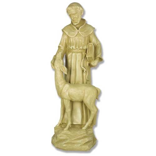 Saint Francis With Deer 20 Outdoor/Indoor Statue