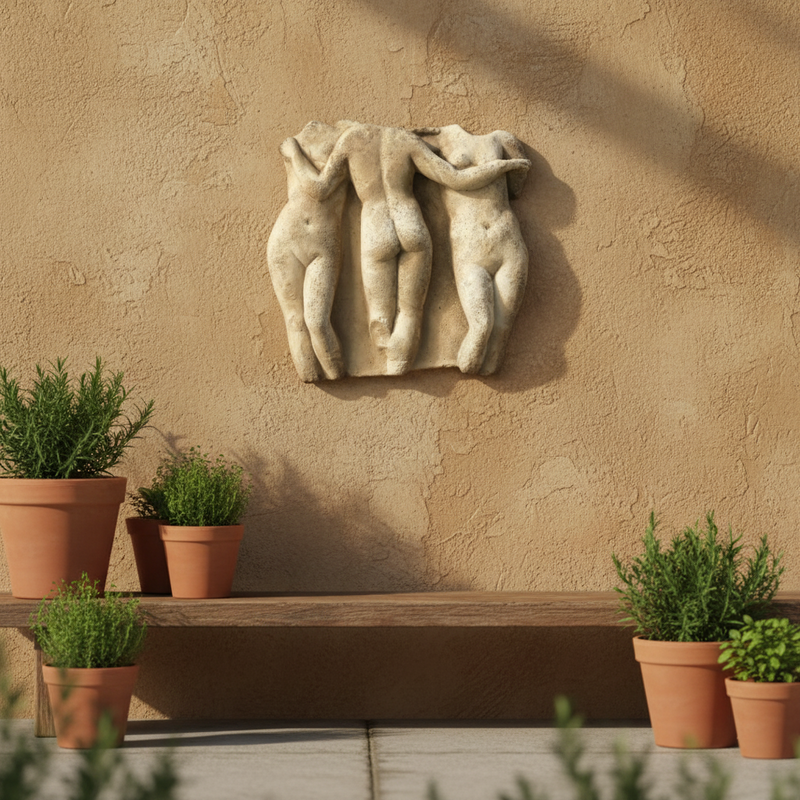 Three Graces Frieze (31 - Inch) Side Angle