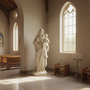 Our Lady Blessed Sacrament Mary with Jesus Statue (67 - Inch) Side Angle