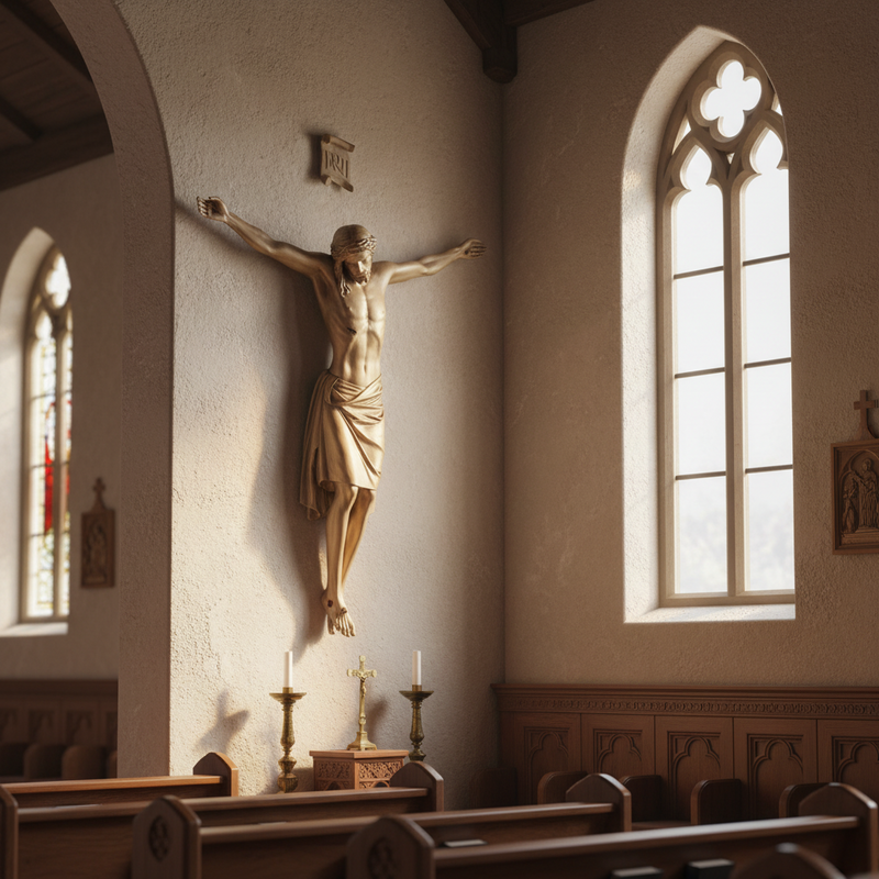 Corpus of Christ Religious Statue (72 - Inch) Side Angle