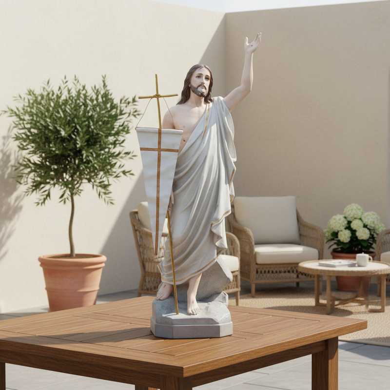 Resurrected Christ Religious Statue (48 - Inch) Side Angle