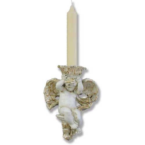 Sitting winged cherub Candle Holder.