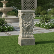 Goat Head Outdoor Statue (33 - Inch) Side Angle