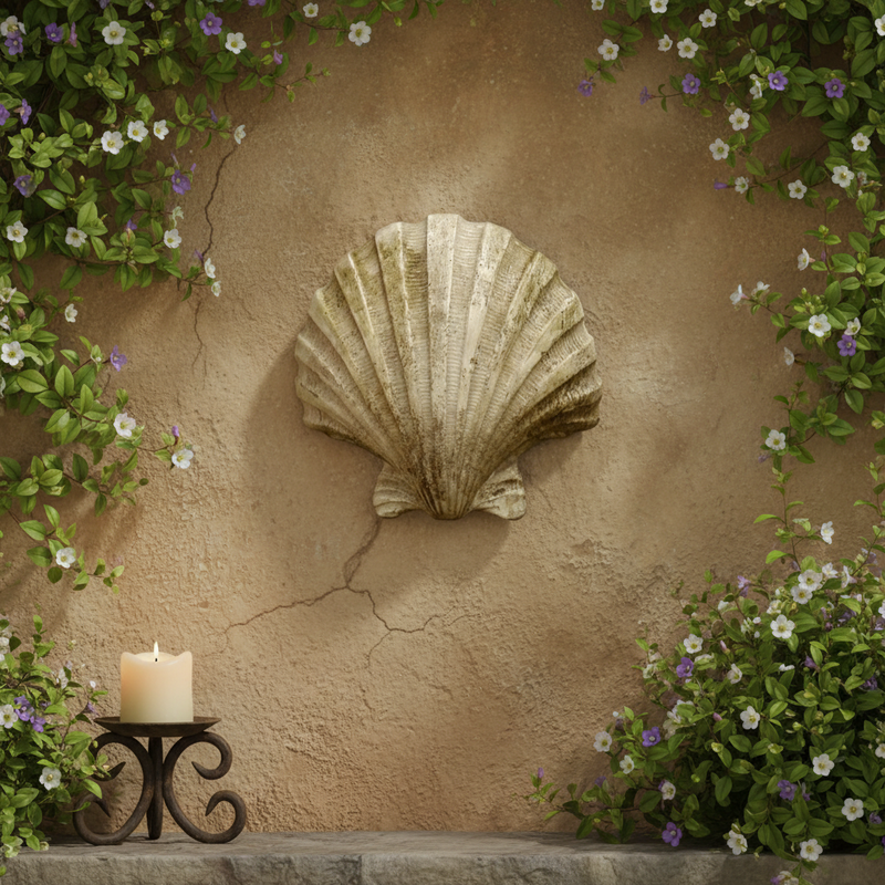 Shell Garden Statue (12 - Inch) Side Angle