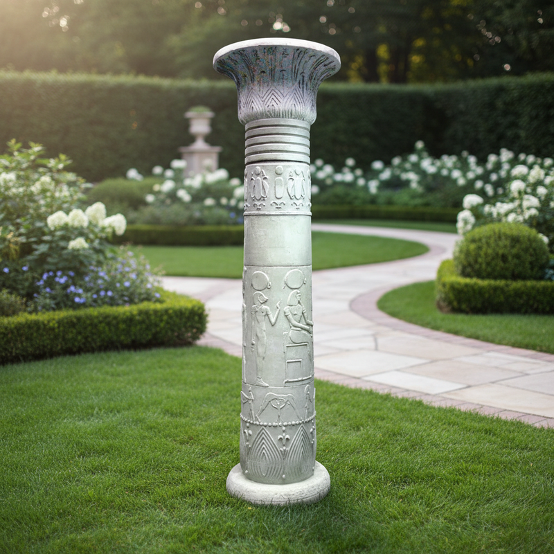 Papyrus Column Catholic Outdoor Statue (110-Inch)