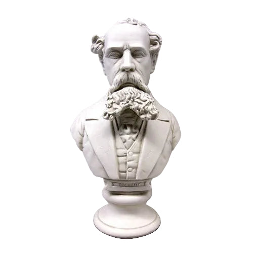 Classical old world European bust of a bearded man in ornate Victorian attire with detailed facial features and formal jacket.