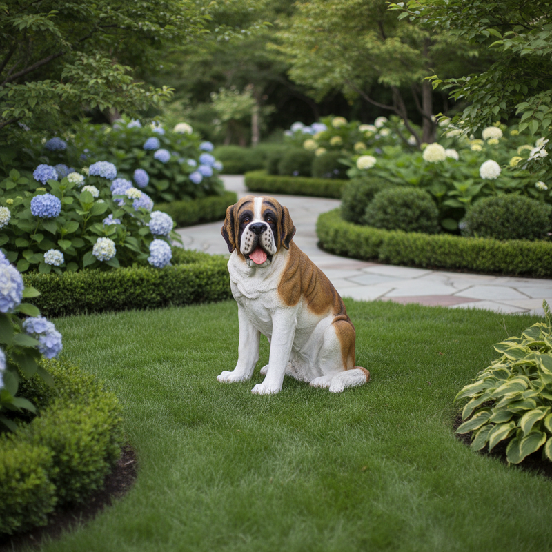 Saint Bernard Dog Garden Statue (24-Inch)