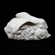 Winter Rabbit Garden Statue (8 - Inch) Side View